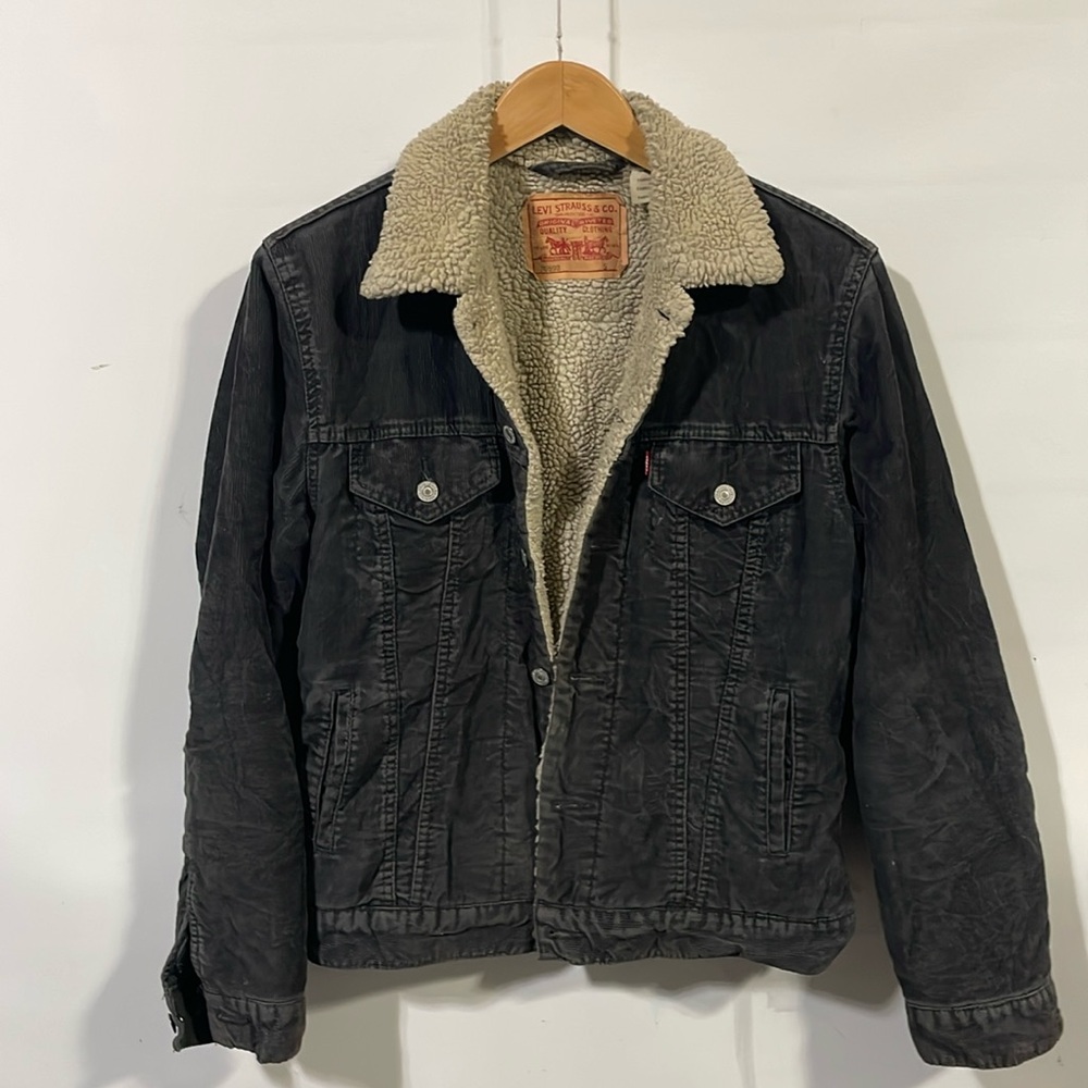 Levi's Black Sherpa-Lined Military Field Jacket
